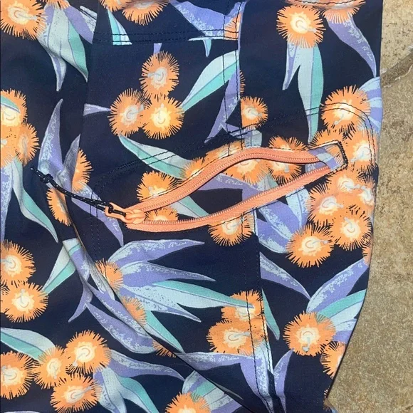 Patagonia Navy Shorts with Orange Floral Design - Picture 6 of 6